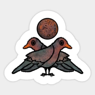 Black Birds + Moon Sticker